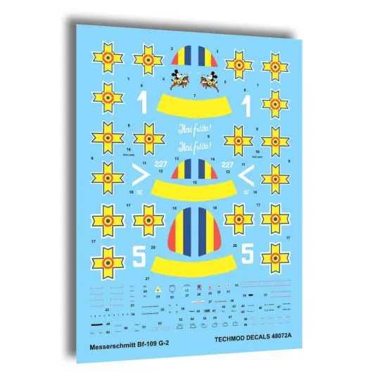 Techmod 48072 1/48 Messerschmitt Bf 109g-2 German Aircraft Wet Decal W/Masksv