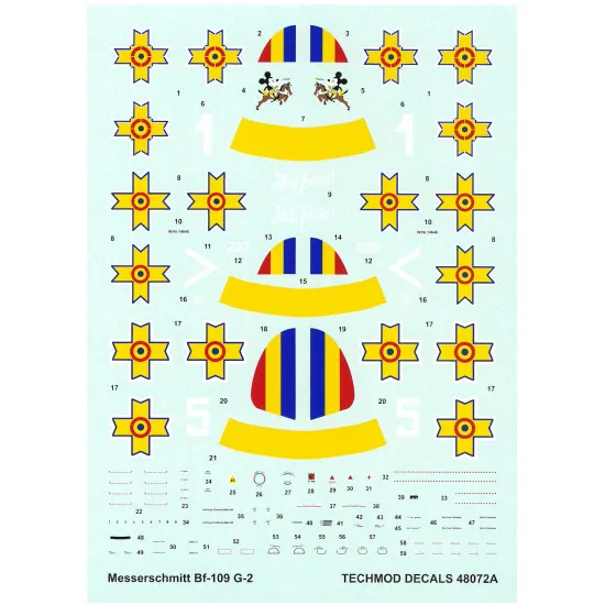 Techmod 48072 1/48 Messerschmitt Bf 109g-2 German Aircraft Wet Decal W/Masksv