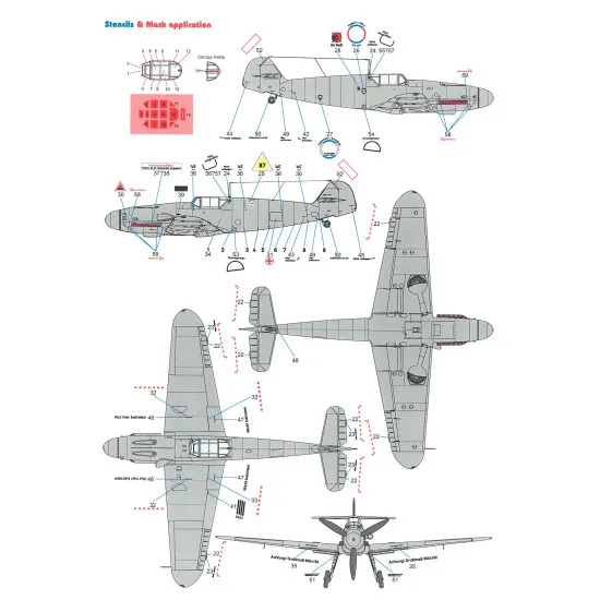 Techmod 48072 1/48 Messerschmitt Bf 109g-2 German Aircraft Wet Decal W/Masksv