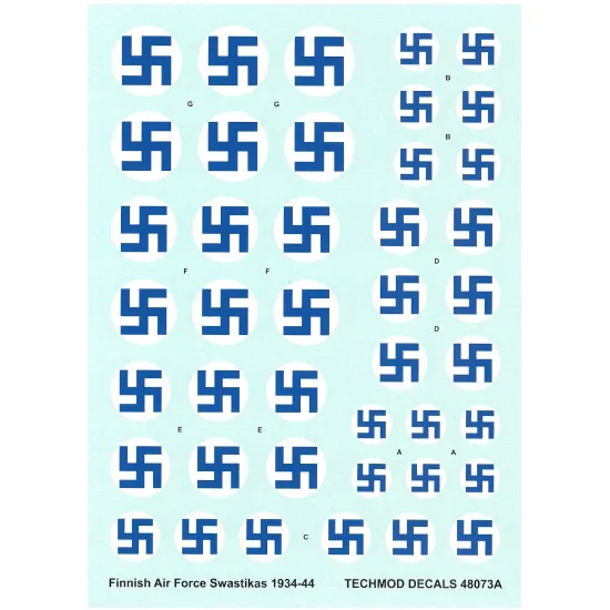 Techmod 48073 1/48 Finnish Air Force Signs And Serials 1934-44 Wet Decal Wwii
