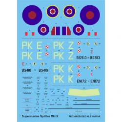 Techmod 48075 1/48 Supermarine Spitfire F.ix Gabreskis Spitfires Wet Decal W/Mask