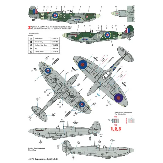 Techmod 48075 1/48 Supermarine Spitfire F.ix Gabreskis Spitfires Wet Decal W/Mask