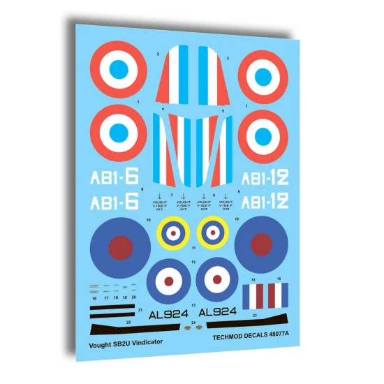 Techmod 48077 1/48 Vought Sb2u-2 Vindicator V-156 Chesapeake Wet Decal Wwii W/Pe