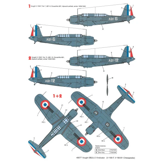 Techmod 48077 1/48 Vought Sb2u-2 Vindicator V-156 Chesapeake Wet Decal Wwii W/Pe