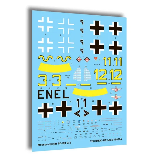 Techmod 48082 1/48 Messerschmitt Bf 109e-4 1942-43 Fighter Wet Decal Wwii W/Mask