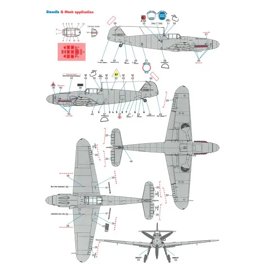 Techmod 48082 1/48 Messerschmitt Bf 109e-4 1942-43 Fighter Wet Decal Wwii W/Mask