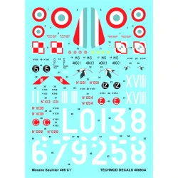 Techmod 48083 1/48 Morane-saulnier Ms-406c1 French Fighter Wet Decal Wwii W/Mask