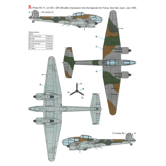 Techmod 48086 1/48 Potez 63-11 French Fighter Wet Decal Wwii W/Mask Wwiiv