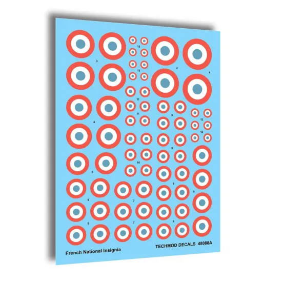 Techmod 48088 1/48 French National Insignia 1938-1942 Wet Decal Wwii