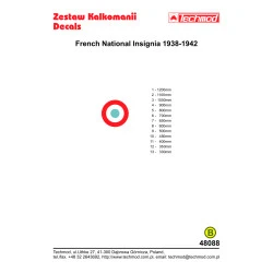 Techmod 48088 1/48 French National Insignia 1938-1942 Wet Decal Wwii