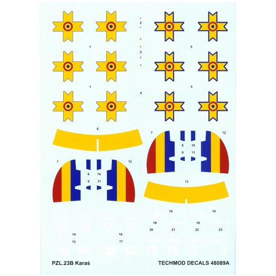 Techmod 48089 1/48 Pzl 23b Karas Polish Light Bomber 1941 Wet Decal Wwii W/Mask