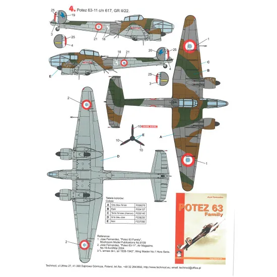 Techmod 48091 1/48 Potez 63-11 Polish Fighter Aircraft Wet Decal Wwii
