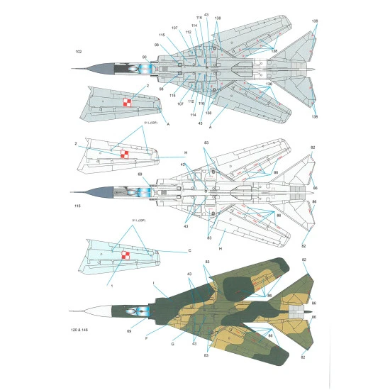 Techmod 48094 1/48 Mig-23mf Polish Fighter Aircraft Wet Decal