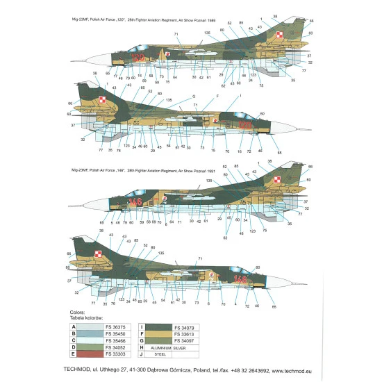Techmod 48094 1/48 Mig-23mf Polish Fighter Aircraft Wet Decal