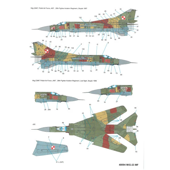 Techmod 48094 1/48 Mig-23mf Polish Fighter Aircraft Wet Decal