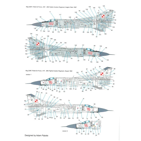 Techmod 48094 1/48 Mig-23mf Polish Fighter Aircraft Wet Decal