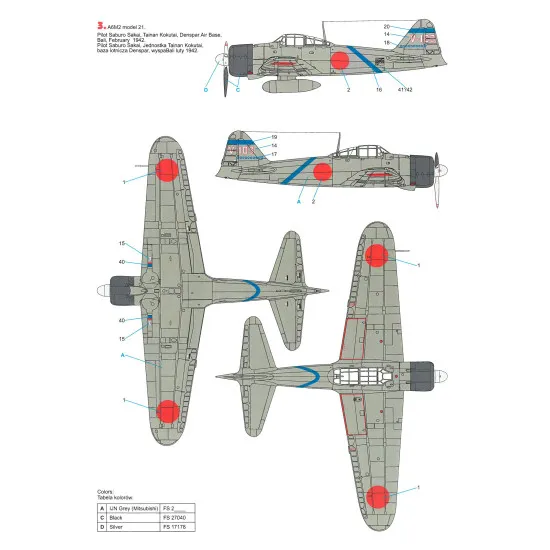 Techmod 48095 1/48 Mitsubishi A6m2 Zero Japan Fighter Aircraft Wet Decal Wwii