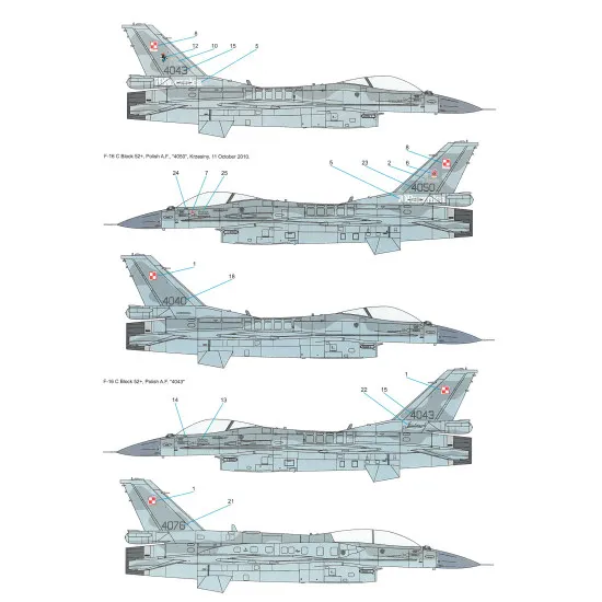 Techmod 48096 1/48 General Dynamics F-16c/D Block 52 Polish Aircraft Wet Decal