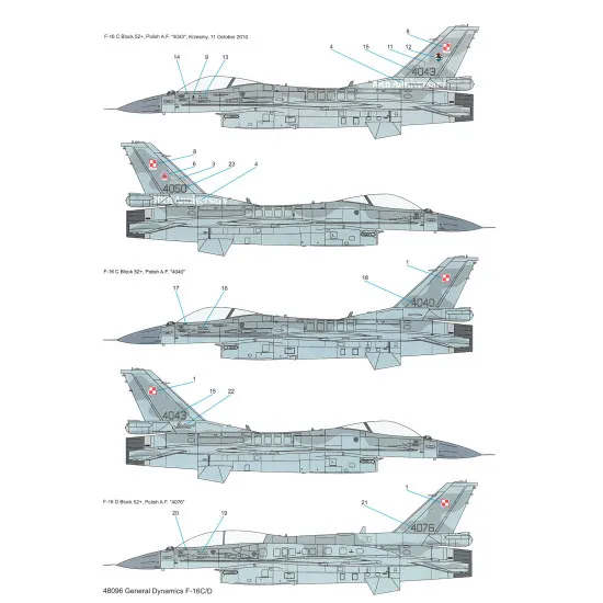 Techmod 48096 1/48 General Dynamics F-16c/D Block 52 Polish Aircraft Wet Decal