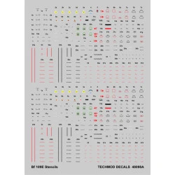 Techmod 48098 1/48 Stencils For Messerschmitt Bf 109e Aircraft Wet Decal Wwii