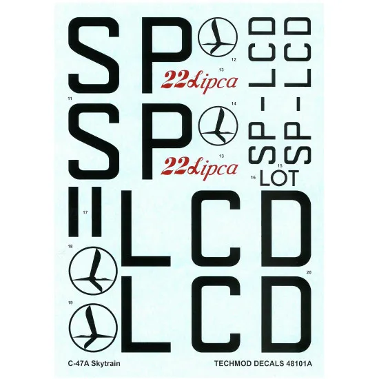 Techmod 48101 1/48 C-47a Skytrain Polish Aircraft Wet Decal