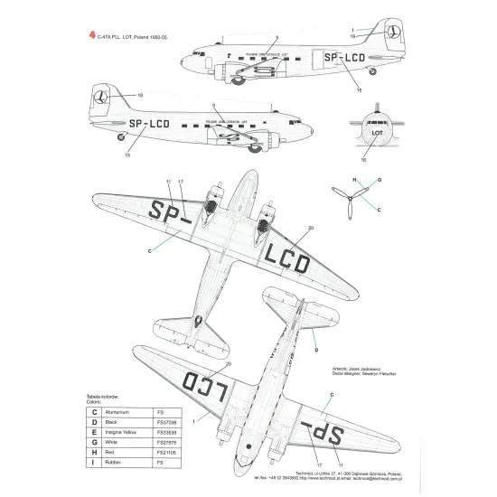 Techmod 48101 1/48 C-47a Skytrain Polish Aircraft Wet Decal