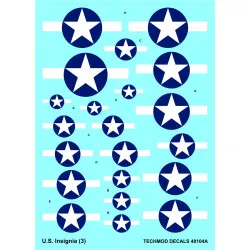 Techmod 48104 1/48 Us National Insignia 1943-1945 Aircraft Wet Decal Wwii