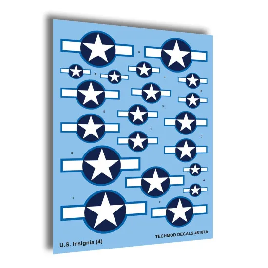 Techmod 48107 1/48 Us National Insignia July 1943 - January 1947 Wet Decal Wwii