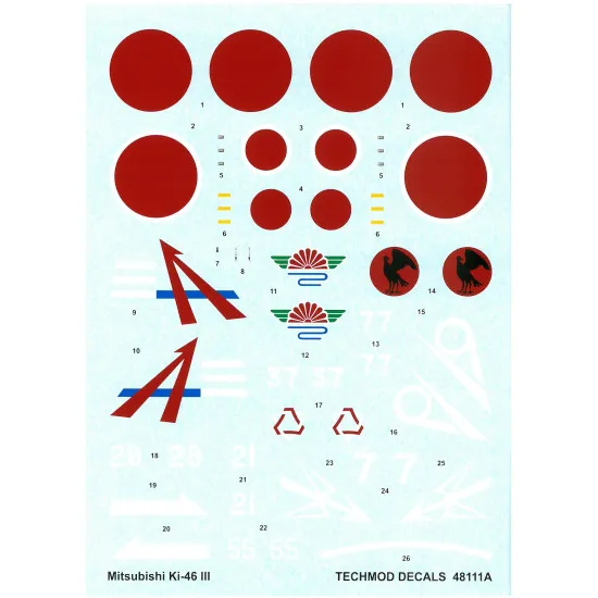 Techmod 48111 1/48 Mitsubishi Ki-46-iii 1944-1945 Aircraft Wet Decal Wwii