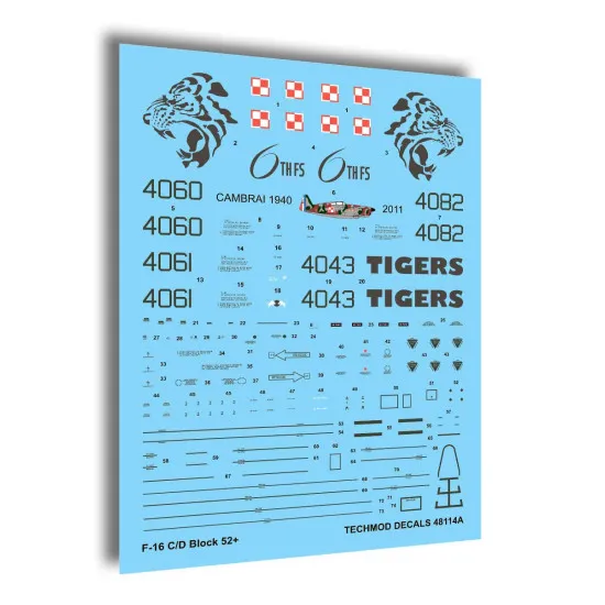 Techmod 48114 1/48 F-16 C/D Block 52 Polish 2011-2012 Aircraft Wet Decal