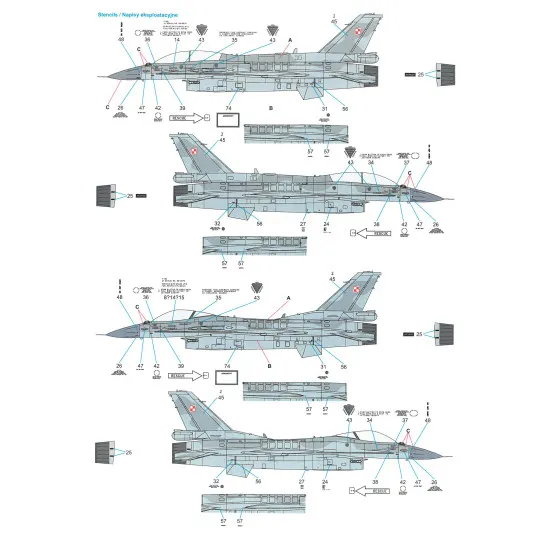 Techmod 48114 1/48 F-16 C/D Block 52 Polish 2011-2012 Aircraft Wet Decal