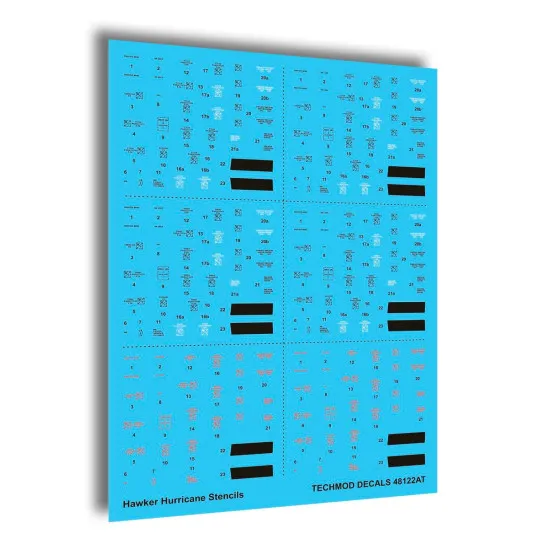 Techmod 48122 1/48 Hawker Hurricane Stencils Aircraft Wet Decal