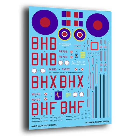 Techmod 48801 1/48 Avro Lancaster B.i 1944-1945 Polish Aircraft Wet Decal