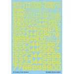 Techmod 48807 1/48 U.s. Serial And Code Numbers, Yellow For Aircraft Wet Decal