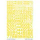 Techmod 48807 1/48 U.s. Serial And Code Numbers, Yellow For Aircraft Wet Decal