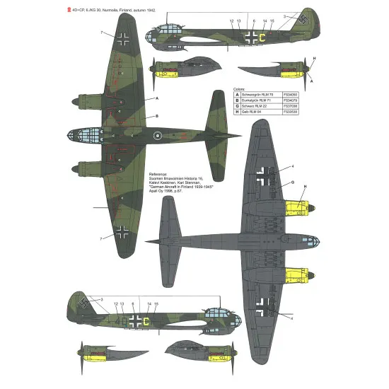 Techmod 48813 1/48 Junkers Ju 88a-4 German Dive Bomber Wet Decal Wwii