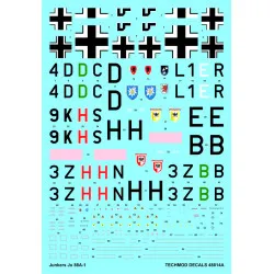 Techmod 48814 1/48 Junkers Ju 88a-1 German Bomber France 1940 Wet Decal Wwii