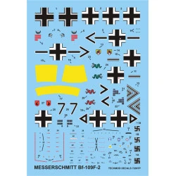 Techmod 72007 1/72 Messerschmitt Bf 109f-2 Russia 1941 Aircraft Wet Decal Wwii