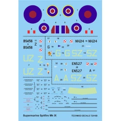 Techmod 72010 1/72 Supermarine Spitfire Mk.ix Polish Aircraft Wet Decal Wwii