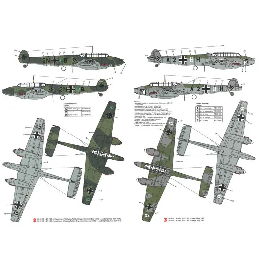 Techmod 72011 1/72 Messerschmitt Bf 110c 1939-1940 Aircraft Wet Decal Wwii
