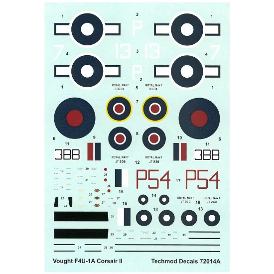 Techmod 72014 1/72 Vought Corsair Ii 1944 Aircraft Wet Decal Wwii