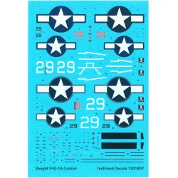 Techmod 72018 1/72 Vought F4u-1a Corsair Us Fighter Bomber 1944 Wet Decal Wwii