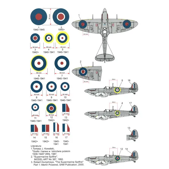 Techmod 72022 1/72 British National Insignias - Supermarine Spitfire Wet Decal