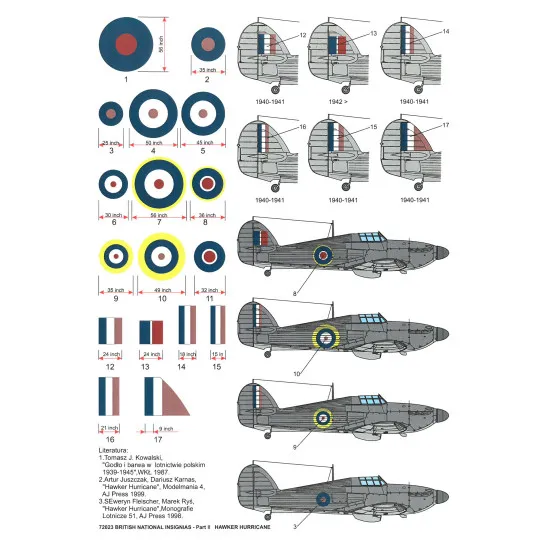 Techmod 72023 1/72 British National Insignias - Hawker Hurricane Wet Decal