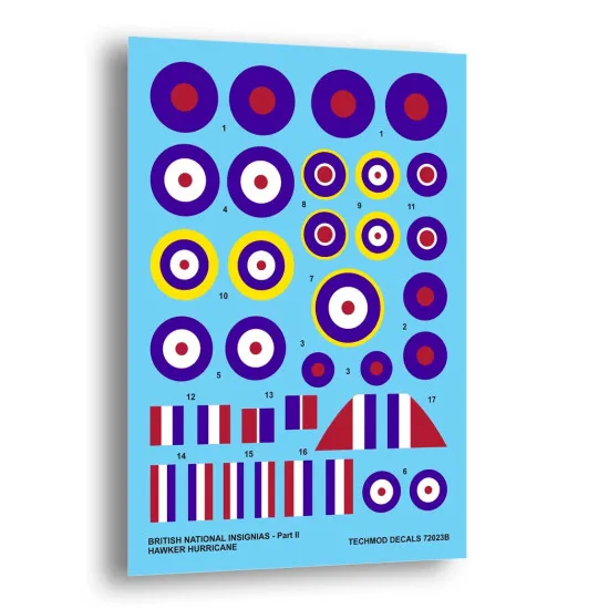 Techmod 72023 1/72 British National Insignias - Hawker Hurricane Wet Decal