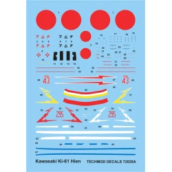 Techmod 72029 1/72 Kawasaki Ki-61 Hien Hei Red 1944-45 Aircraft Wet Decal Wwii