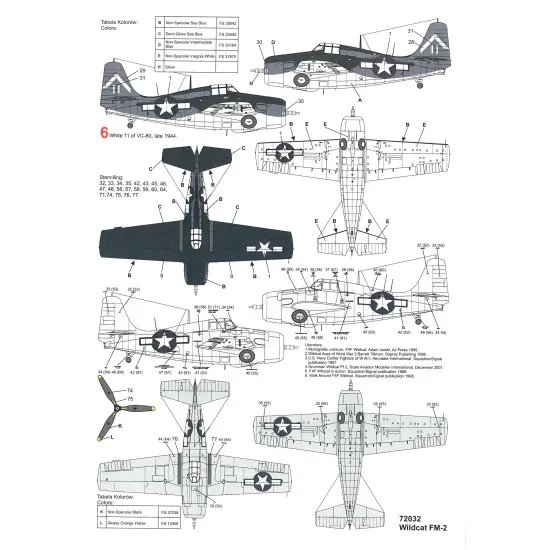 Techmod 72032 1/72 General Motors Fm-2 Wildcat Us Figher Aircraft Wet Decal Wwii