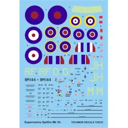 Techmod 72033 1/72 Supermarine Spitfire Mk Vb Polish Figher Aircraft Wet Decal