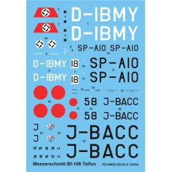 Techmod 72036 1/72 Messerschmitt Bf 108 Taifun Aircraft Wet Decal Wwii