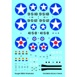 Techmod 72043 1/72 Vought Sb2u Vindicator Us Dive Bomber Aircraft Wet Decal Wwii